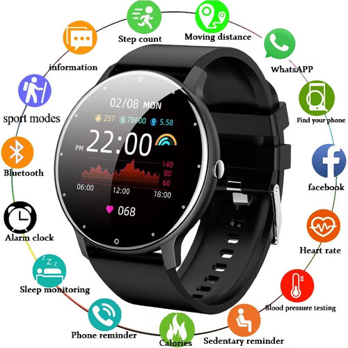 2026 Smartwatch for Men and Women - Fitness Tracker with Heart Rate Monitor, Waterproof Design, Compatible with Android and iOS